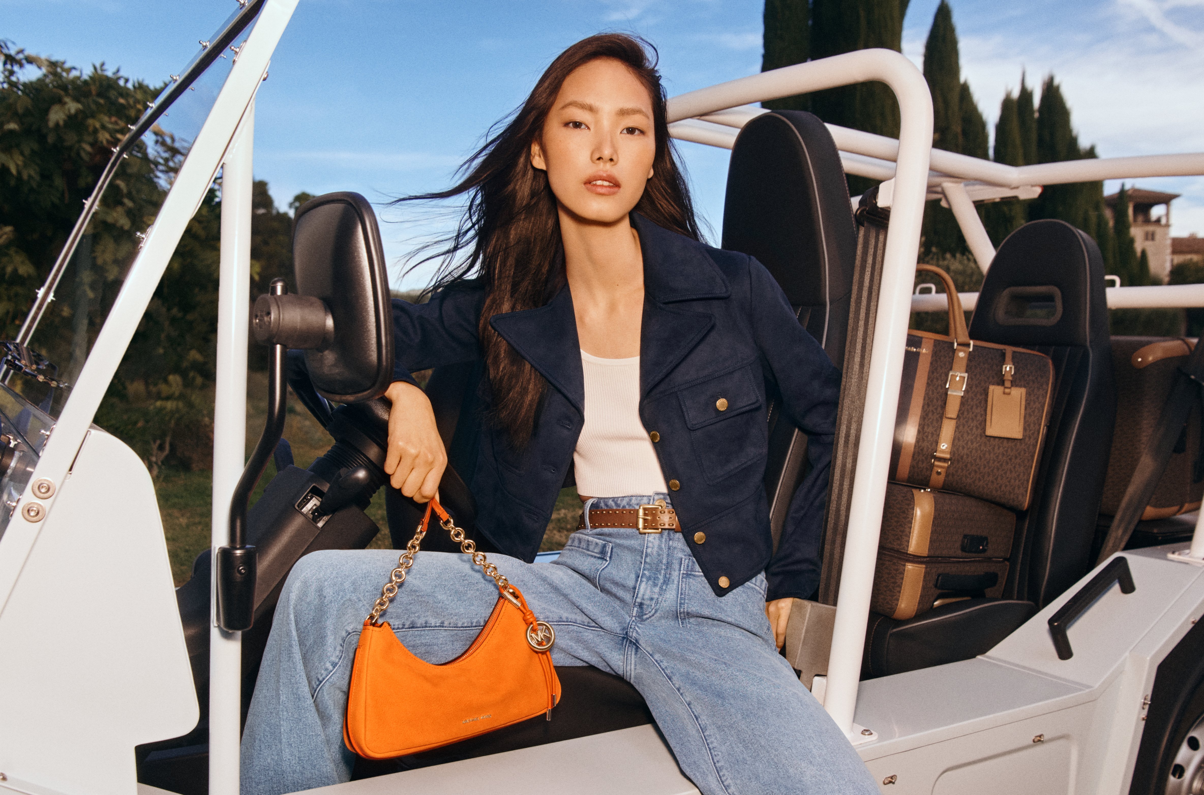 Piqué Contrast Zip-Up Track Jacket, MIDNIGHTBLUE | Michael Kors UAE